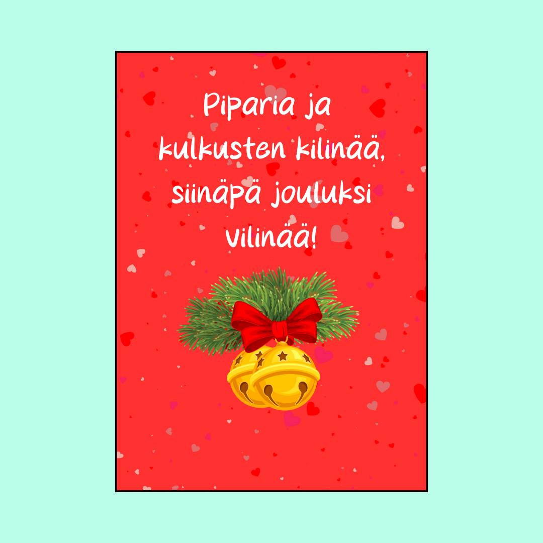 Joulukortti "Pipari ja kulkuset"