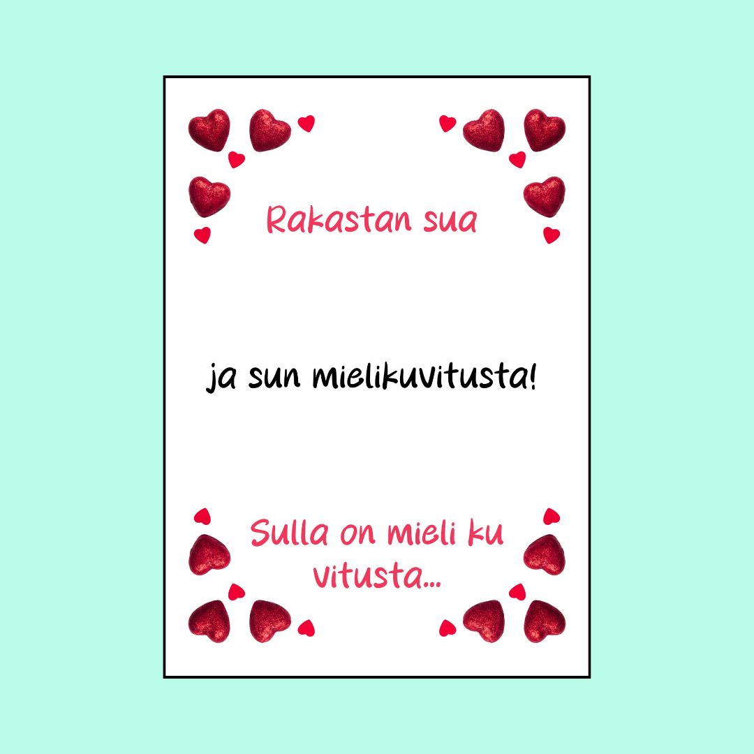Kortti "Rakastan sua vitusti!"