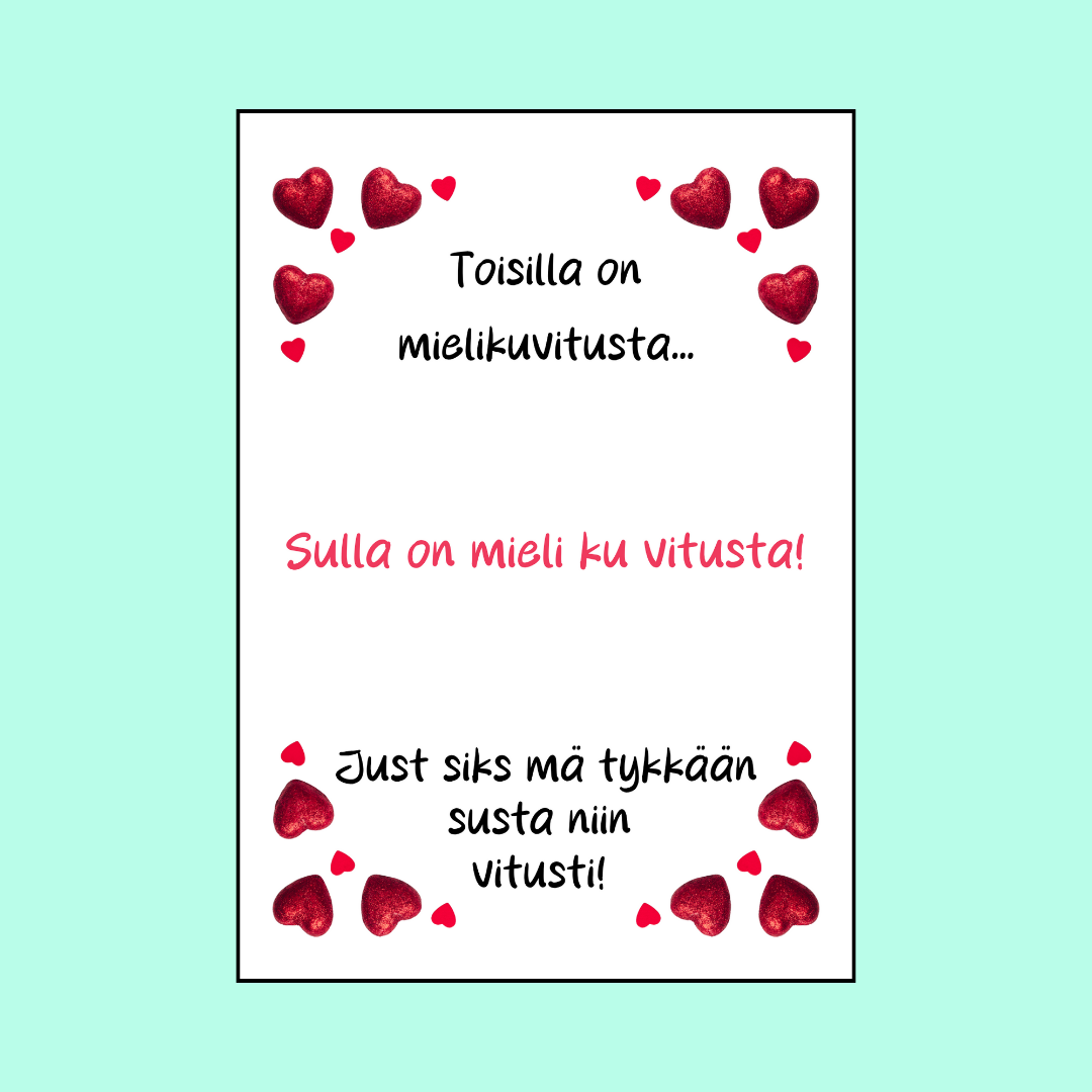 Kortti "Tykkään susta vitusti!"