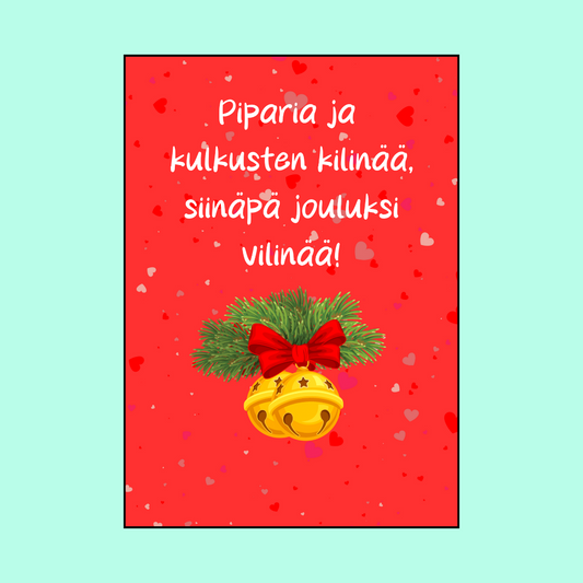 Joulukortti "Pipari ja kulkuset"